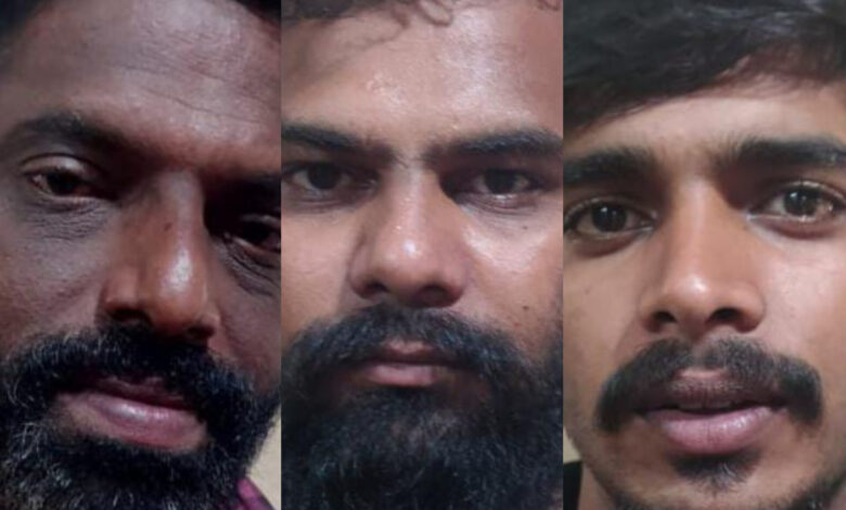 സ്വകാര്യബസ് ഡ്രൈവറുടെ കഴുത്തിനുനേരെ വടിവാൾ വീശി ആക്രമണഭീഷണി : മൂന്ന് പ്രതികൾ അറസ്റ്റിലായി