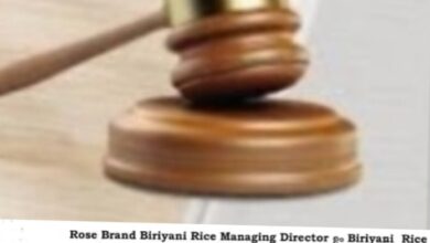 റോസ് ബ്രാൻഡ് ബിരിയാണി റൈസ് മാനേജിംഗ് ഡയറക്ടറും, ബ്രാൻഡ് അംബാസഡർ  നടൻ ദുൽഖർ സൽമാനും നോട്ടീസ്